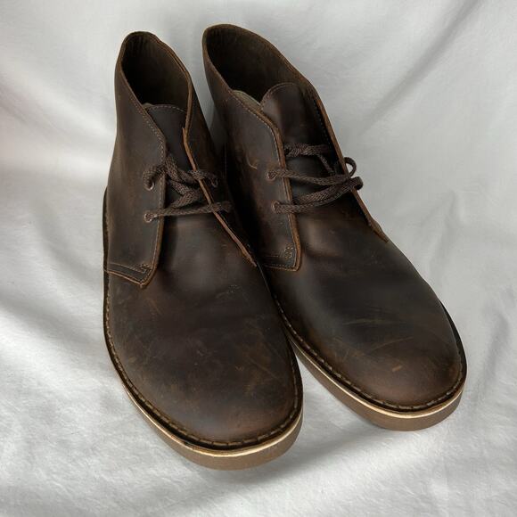 Clarks Brown Men\'s Chukka Ankle Boots Lace Up Leather Size 11 G main image 4